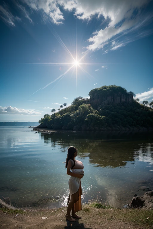 woman lost on an island pregnant with a monstrous parasite exploring the totally lost island