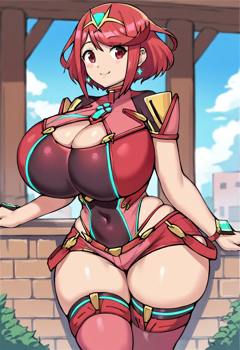 masterpiece,best quality,pyra,\(xenoblade\),xenoblade chronicles \(series\), (xenoblade chronicles 2),1girl, armor, bangs, black gloves, breasts, red eyes,earrings, eyelashes, fingerless gloves, floating hair, framed breasts, gem, gloves, hair ornament, headpiece, jewelry, huge breasts, leaning back, leotard, neon trim, official art, red hair, red shorts, saitou masatsugu, short hair, short shorts, short sleeves, shorts, sidelocks, skin tight, solo,swept bangs, thighhighs, tiara, turtleneck, underbust, vambraces,various pose,falling fire,thighs,(wet string bikini Armor wide hips:1.2),deep cleavage,potplant,messy, sitting,leg spread,open legs,smile,closed mouth,gigantic breasts,showing, transparent, see through, nsfw, hentai,girl urinating,embarrassed, dirty alley, correct anatomy, masterpiece, PERSPECTIVE bottom up,urine,no panties,no panties, alluring face:1.6), (aroused:1.5), shy, showing off, see through, flashing, nipplesout, breast milk, estrus, blush, erect areola, protruding areola, erection, Sex, Ahegao,