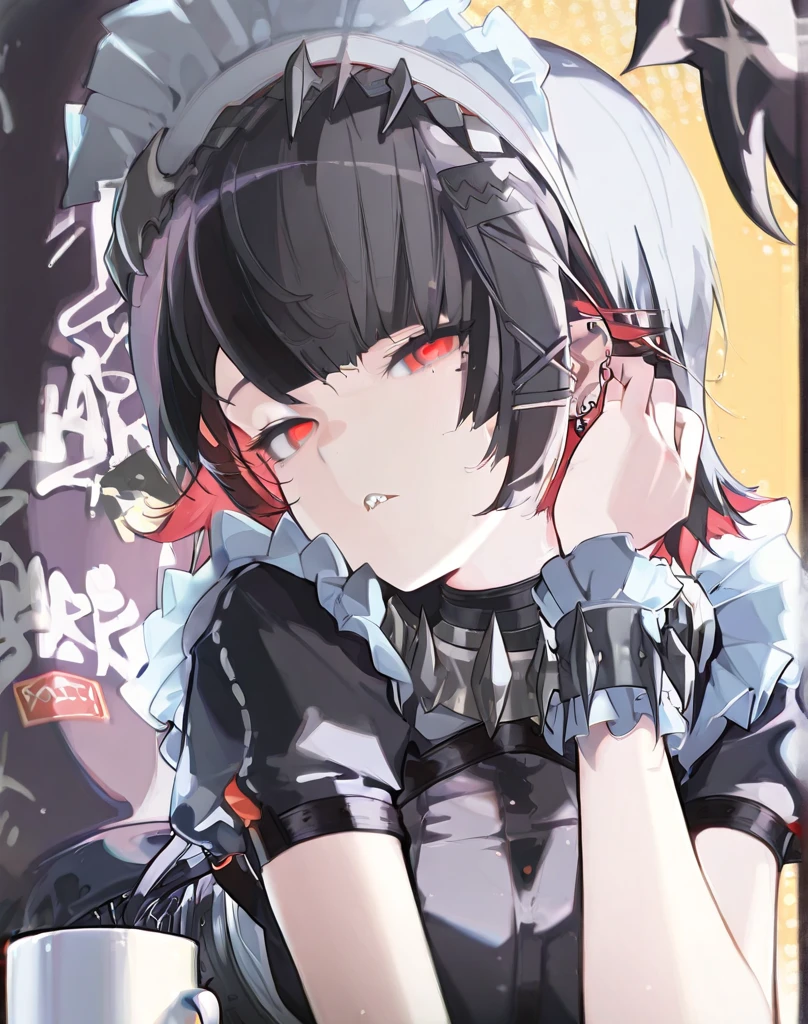 beautiful young female warrior fighter with cat ears on her head, com rosto bem detalhado e bonito, belos olhos, belos olhos, rosto lindo, beautiful young woman wearing long black leggings with black details, mini saia curta, usando jaqueta de couro preta, standing in a castle, usando bota preta, cabelo comprido com franja preto, ,orelhas de gato, belo sorriso, tomboy, um pouco musculosa,suter branco com cinta em volta, olhar serio,usando jaqueta de couro preto, com ombreiras de prata nos ombros, leather jacket