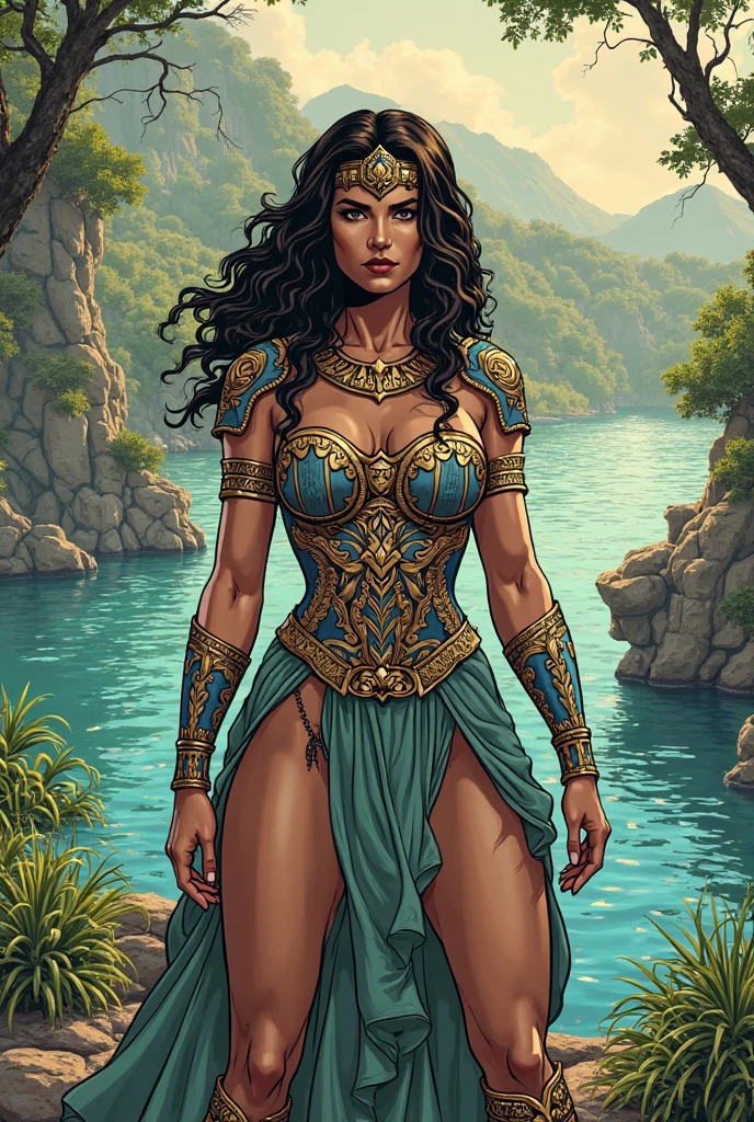 (masterpiece, top quality, best quality, official art, beautiful and aesthetic:1.2), (1girl:1.3), dark brown hair pulled back, in an untidy mane, braids, extremely detailed, portrait, looking at viewer, solo, (full body:0.6), detailed background, close up, sweaty, sweating, ((facepaint, tribal tattoos)), (warm summer desert theme:1.1), busty human Aztec war queen, elegant face, long face, charlatan, smirk, mysterious, walking in jungle, revealing Aztec attire, ornate jade Aztec armor, feathers in hair, feathered armor, bare midriff, brown leather, fur lined clothes, long boots, buckles, straps, pouches, maquahuitl and shield, tan fabric, brown leather, ((((gigantic breasts, skindentation, cleavage)))), muscular, strong, slim waist, slim hips, long legs, muscular legs, medieval (jungle exterior:1.1) background, dark mysterious lighting, shadows, magical atmosphere, dutch angle,