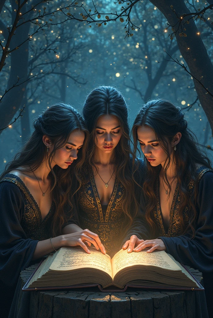 (Best Quality)), ((masterpiece)), (detailed), Reading the cursed book , They accidentally unleash a curse that begins to affect each of them..
