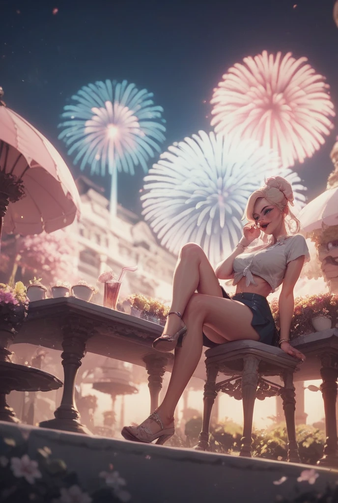 araffed woman sitting on top of a birthday cake with candles, happy birthday, very very happy!, happy!!!, by Helen Dahm, by Elaine Hamilton, amusing, very happy, happy, illustration!, honey birdette, by Hugo Heyrman, birthday cake, photo from behind, by Jeanna bauck, photo”, by Elena Guro