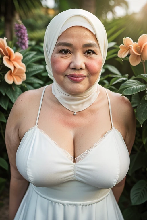 86 Years old, Indonesian mature woman, wearing Hijab, white skin like porcelain, Perfect body, Full body, natural Gigantic mature breast : 98.9, gorgeous eyes, Soft smile, wear a Tight Lace Bra, Wet Lace Bra :12.8, Sweaty body : 5.9, Star necklace, Breast about to burst out, Saggy BREASTS, (PINK ), NIKE, NET STOCKINGS.