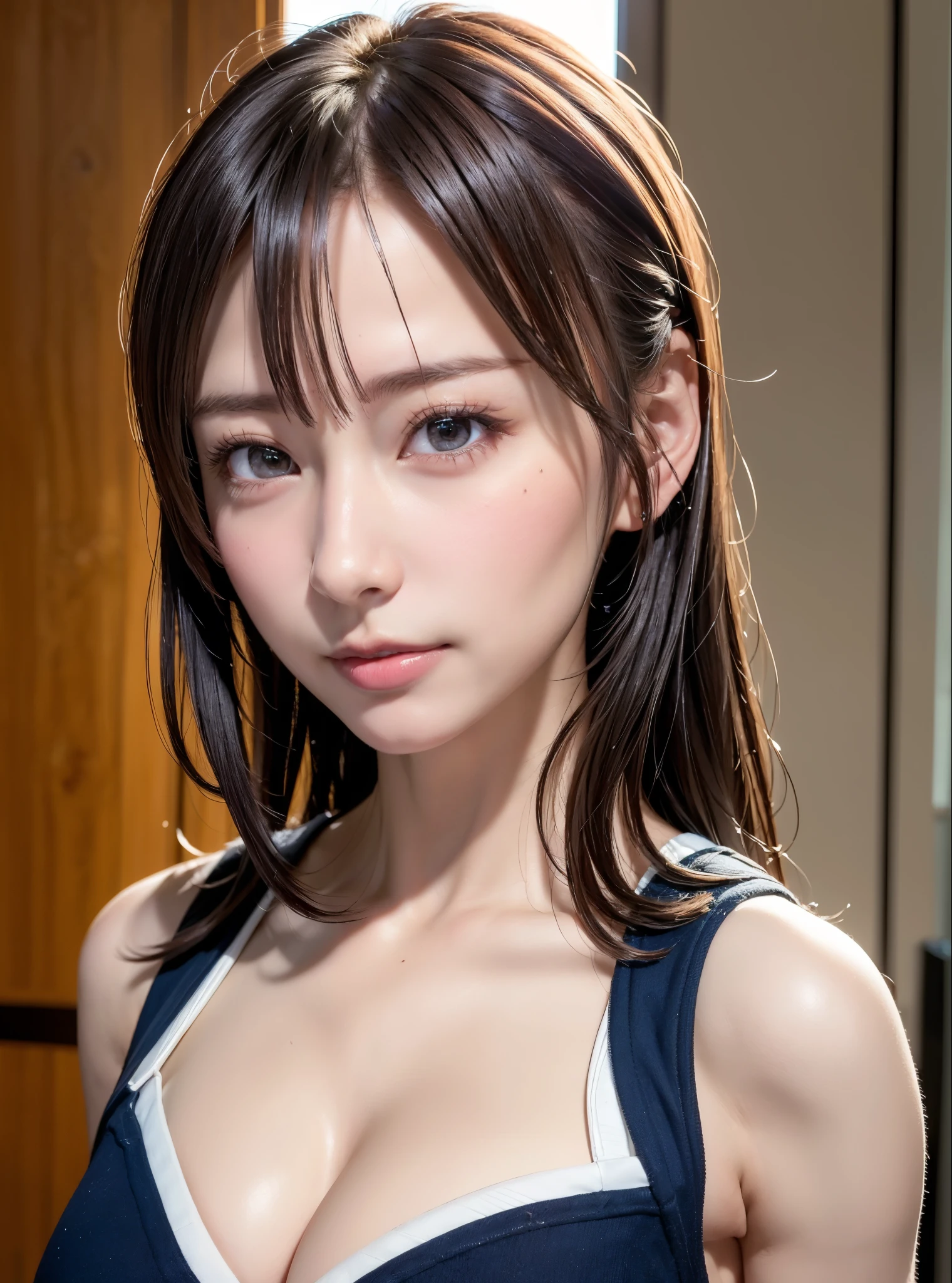 masterpiece, best quality, girls, slender, blue eyes, hair color ash, white skin, medium breasts, cute, sexy, futuristic, bikini, floral, skin exposed, night, fluorescent color theme