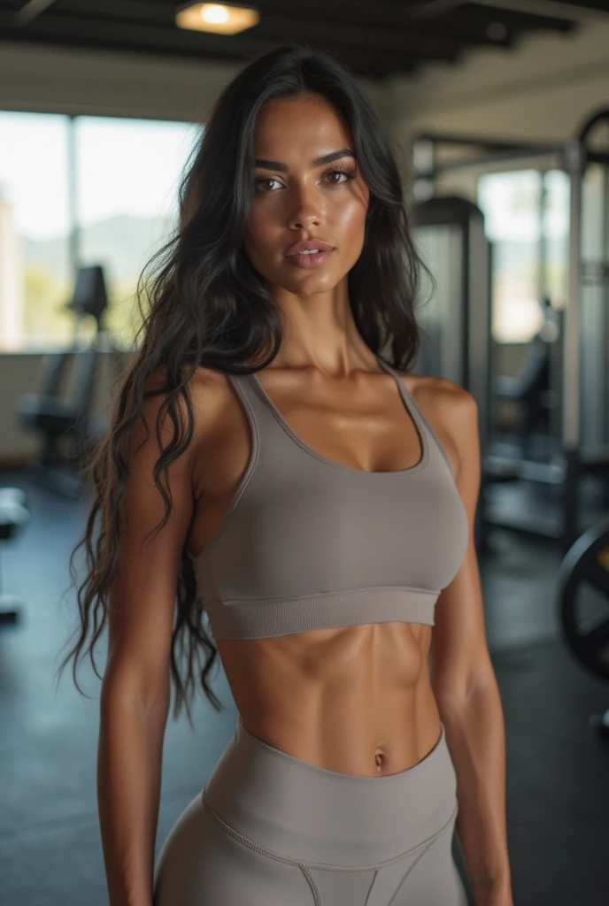 Tight clothes indian gym ware perfect measures girl 