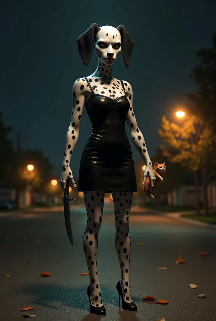The beautiful and seductive Ada Wong is bathed in sweat with her legs wide open and her neck chained using a BDSM dog chain on a farm and she looks very horny while surrounded by many black dogs at night.