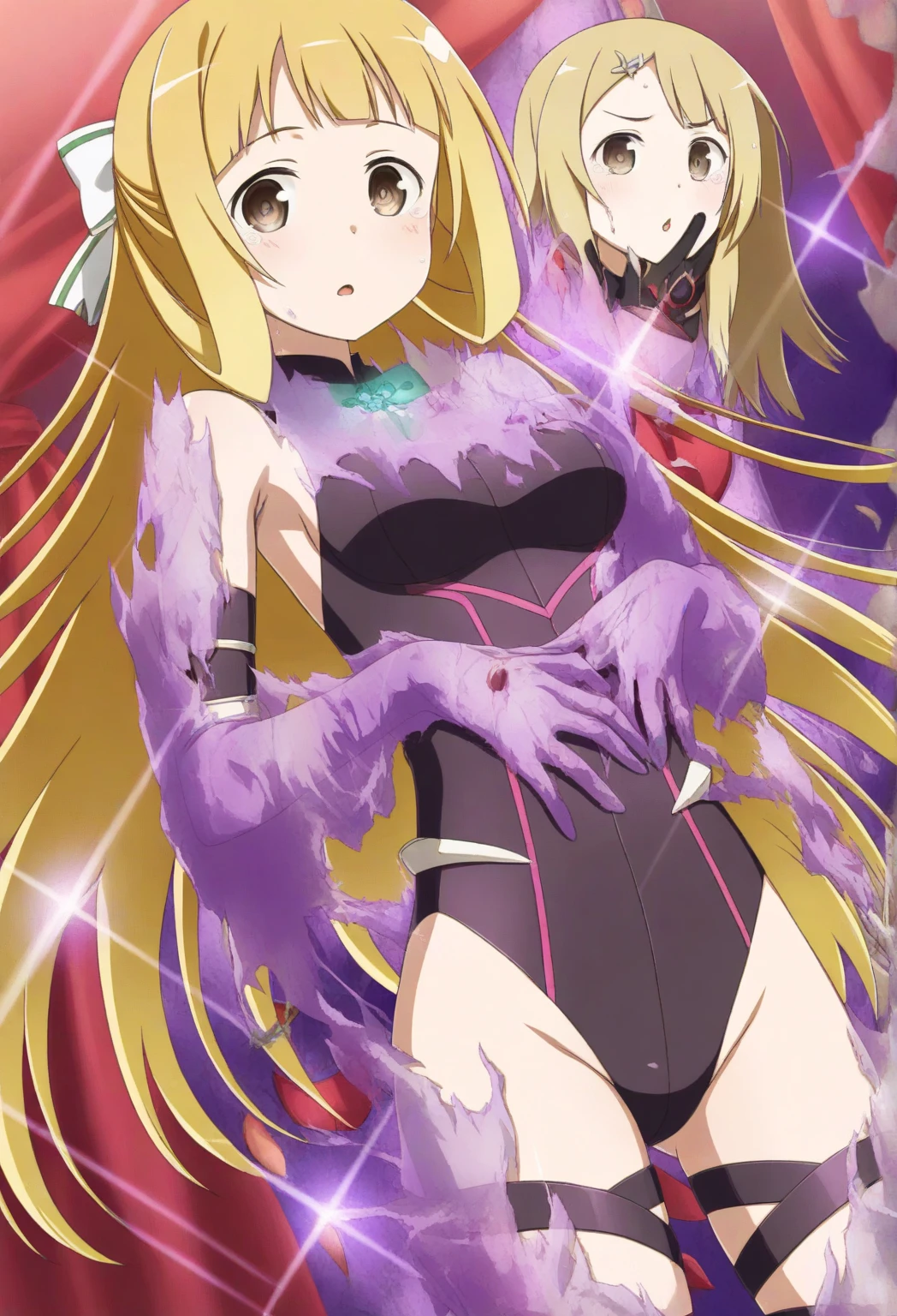 (1girl,20 years old),caramel hair,long hair,medusa hair,black elegant outfit, sleeveless,bare shoulders,smile,sexy,sensual,beautiful,blush,extra arms,four arms,cleavage,twintail,in a city,night,looking at view,loving,dreamy, colorful, whimsical, magical, masterpiece, best quality, sharp focus, intricately detailed environment, fine detail, 8k resolution, glowing lights,starry Night,