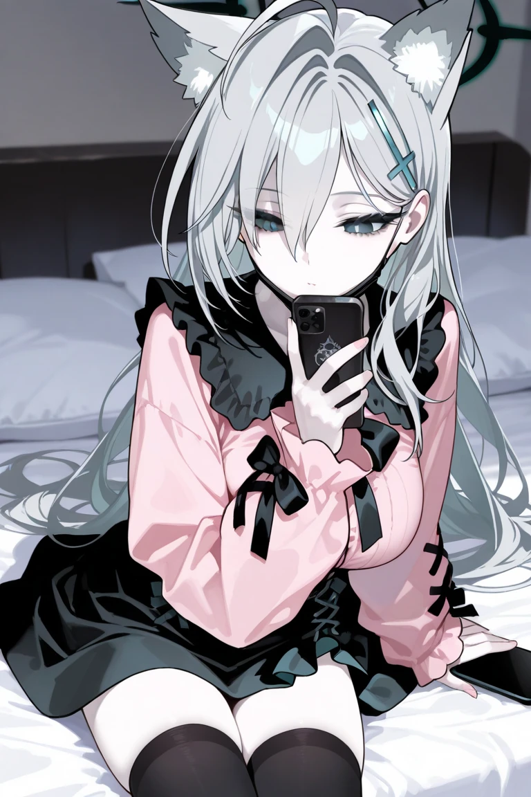 masterpiece, Highest quality, 1 Girl, alone, effect, Dark Background, In the room at night、A girl in bed answers the phone with a solemn expression((Toddler girl)) ((5 years old))((naked)) ((nsfw))