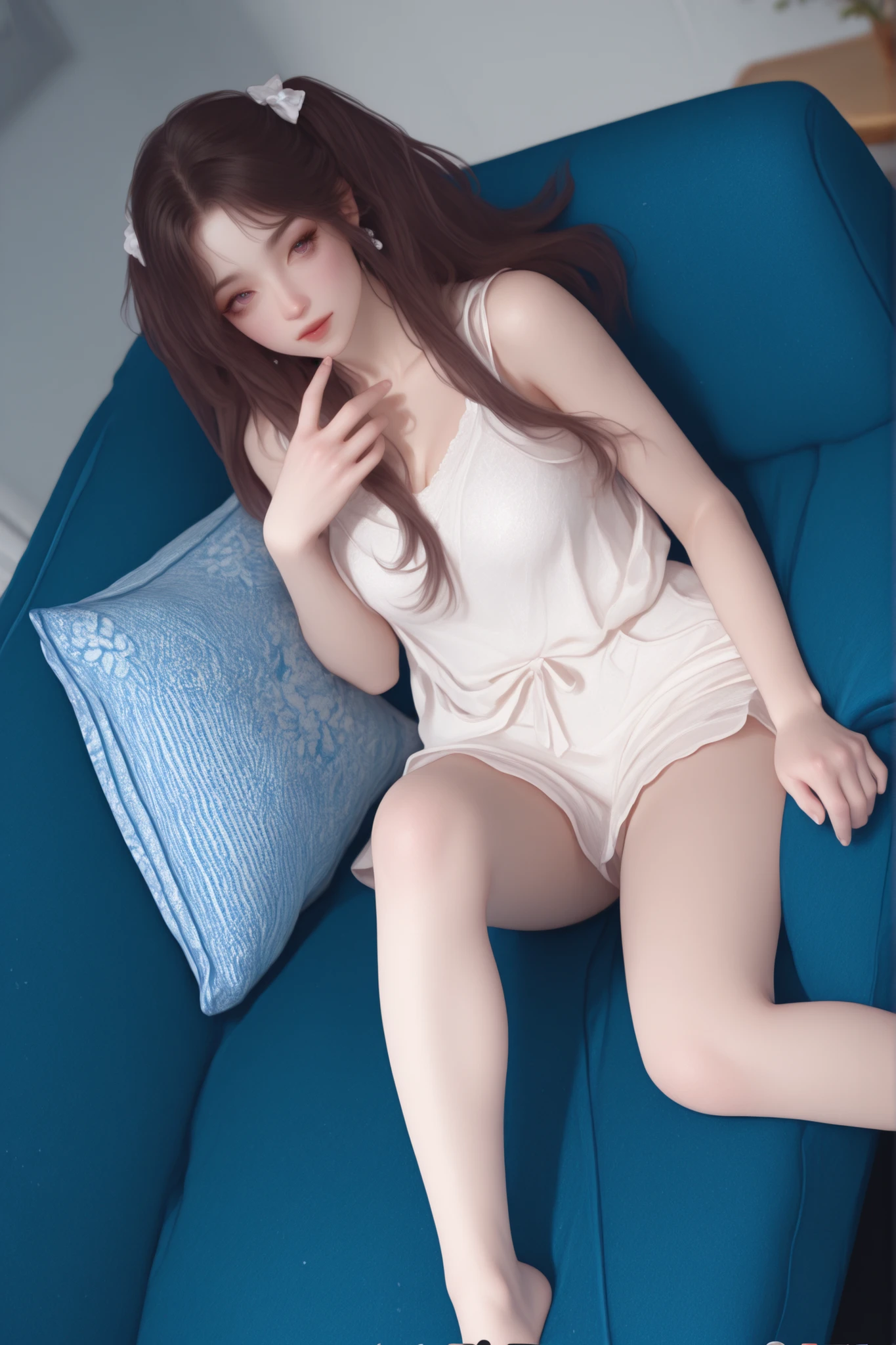 ((((Best Quality, 8K, 32K, masterpiece, 1.2)))),{{solo}},nsfw,{{{Artist: Liu-DER-Model-2.5D's style}}},((perfect beautiful face:1.2)),  nsfw, pov,(selfie:1.2),phone_screen,head_out_of_frame, (fisheye distorted lens:1.2),on bed,bedroom, ,(shirt lift:1.2),((spreading pussy with fingets:1.3)),((a lot of public hairs:1.3)), vivid pussy, high quality of vagina, leaking pussy juice from pussy, focus crotches, show panties ,lace panties, navel