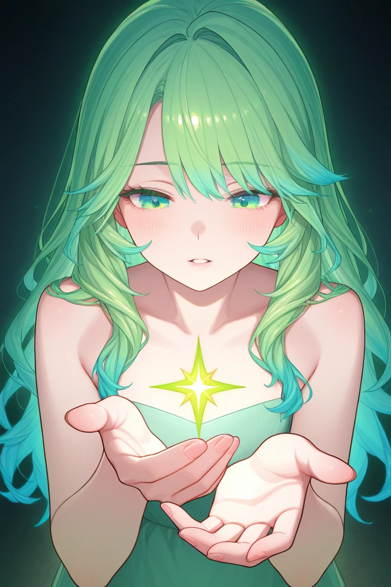 masterpiece,Highest quality,Starry Sky,alone,One person,
Nahida,Look Up,Green Eyes,naked,