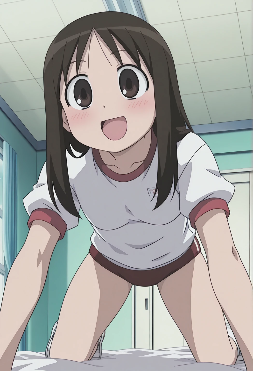 Yoshioka Haru, ponytail, brown eyes, brown hair, masterpiece, expensive quality, very_expensive_solve, big_file size, full color,(completely nude:1.2),pussy,niplles,(vaginal sex:1.3),( kid),pov,bed room,