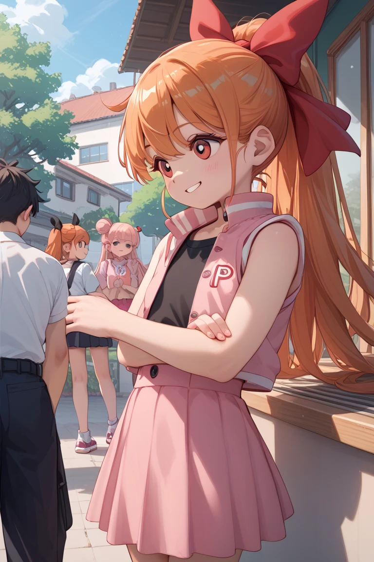 nsfw,Cute Girls、Soryu Asuka Langley、Upper body gym clothes、The lower half is naked、Warming up in front of his classmates、Embarrassed expression、Red cheeky pussy is being looked at、The background is the school pool.、Wearing a swimming cap