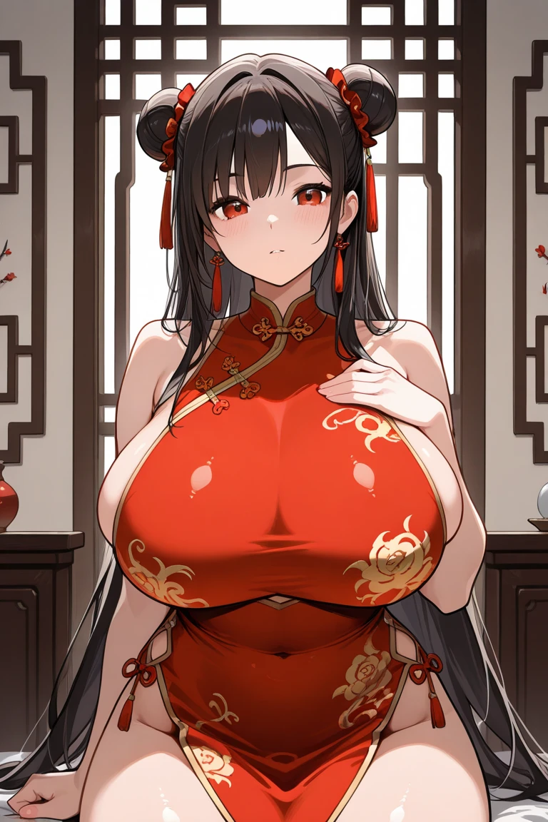 8k Tragic Historical Drama: Beautiful Palace Secrets A beautiful Chinese kung fu princess with long black hair is seated on the throne by a perverted king, who grabs her breasts andtense baby-making sex with her. She s a long thin penis inserted in hery Gorgroidery, Ultra g, She is wearing a shiny red long-sleeved royal cheongsam and winter coat..... She cries loudly and gives up She has pubic hair