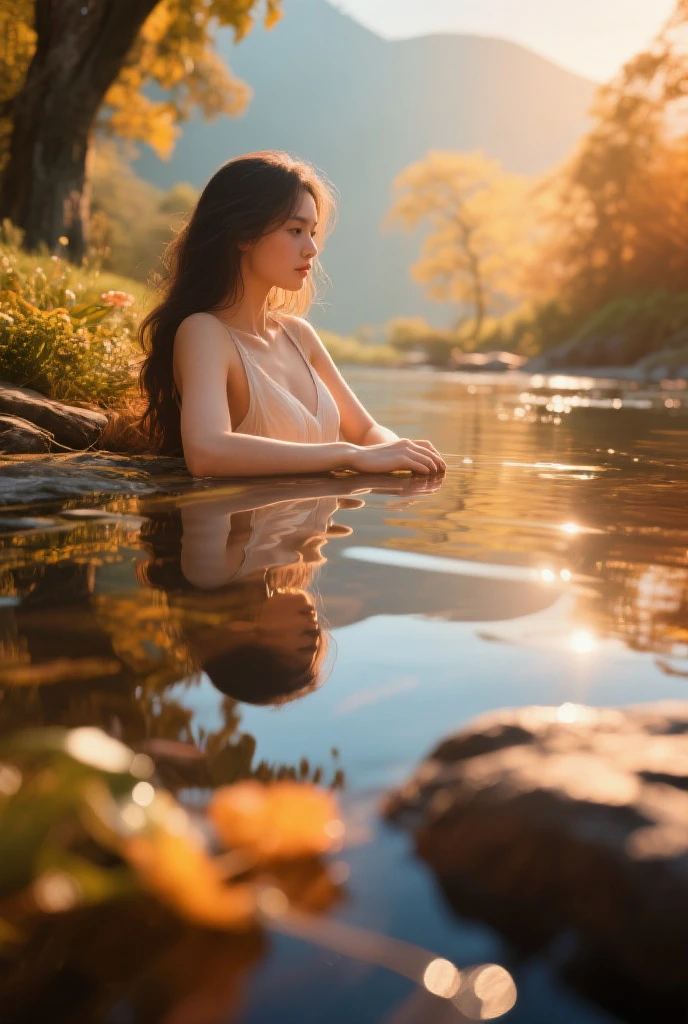 girl bathing nude