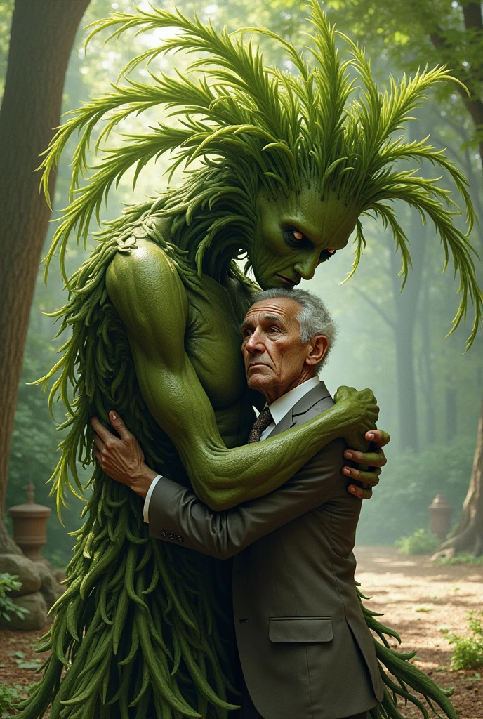 a comic book cover, 1990's comic illustration style.Titled written "ATUK SALAM ALIEN" A alien creature, green skinny meets very old Malay man and they shake hand. in the hidden jungle. UFO at the back as a background in the night jungle environment.