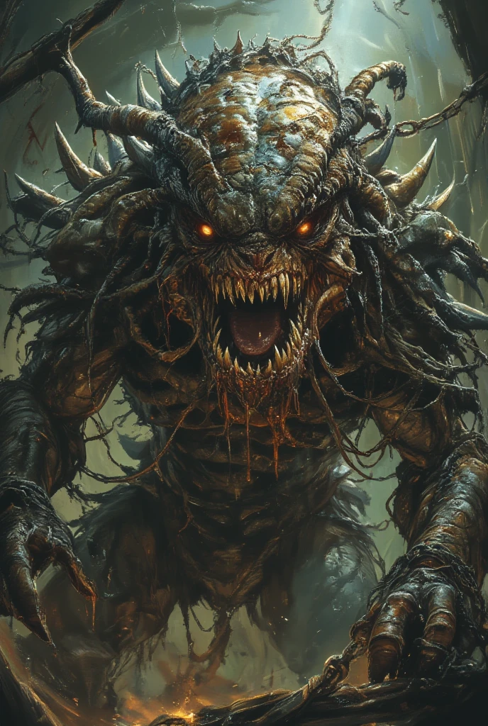 Giant Creature, by Jason Edmiston, best quality, masterpiece, high details, Ultra intricate detailed
