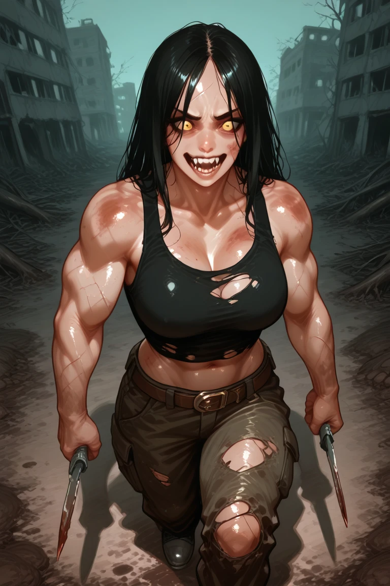 cartoon zumbi girl with long hair and a knife in her hand, zumbi arms out in front, zumbi in horror concept art, evil zumbi, zumbi with white eyes, zumbi, zumbi reaching out of a grave, zumbi holding coffee cup, beautiful zumbi, hauntingly beautiful zumbi, teacher as angry zumbi, zumbificado, zumbi face, zumbis attack