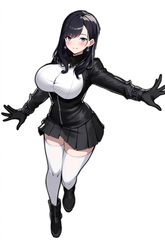 beautiful, masterpiece, best quality, 1girls, shoebill, huge breasts, collared shirt, grey hair, latex dress, sadistic, evil grin, from below, grey necktie, grey pantyhose, grey shirt, grey shorts, hair between eyes, head wings, highres, kemono friends, layered sleeves, <lora:my_LoRA_ShoebillKemonoFriends_v1:0.6>