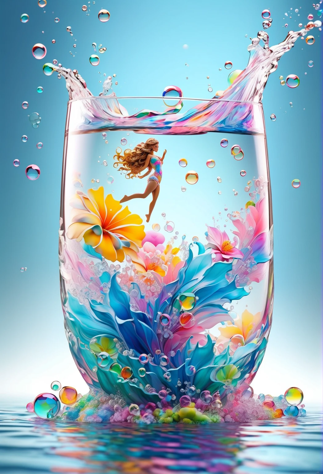 (masterpiece, best quality),1girl, simple background, full body, air bubble, water,submerged,minigirl <lyco:bottle_locon_v2m:1.0>