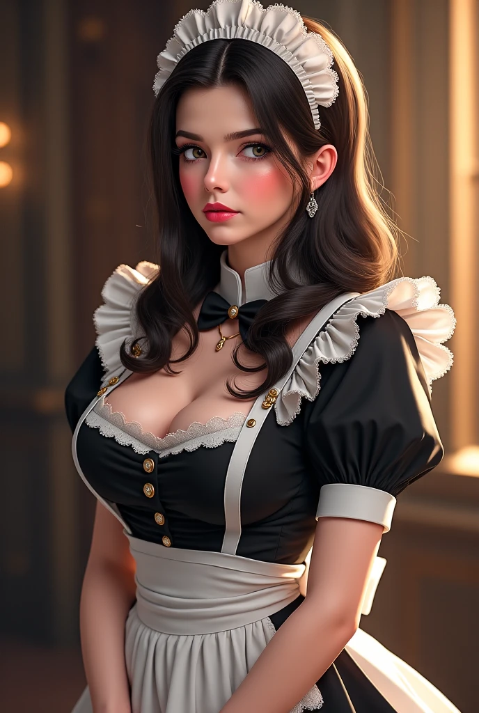 (Pure Color: 0.9), (Color: 1.1), (Masterpiece: 1,2), Best Quality, Masterpiece, High Resolution, Original, Highly Detailed Wallpaper, Beauty, Beauty, Victorian, Dress, Melancholy, Big Breasts, --auto --s2