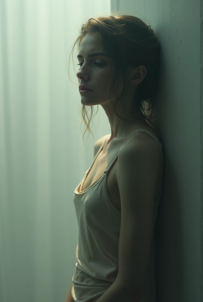 Cute young emo woman, photo in the style of Alessio Albi, cinematic composition, cinematic lighting