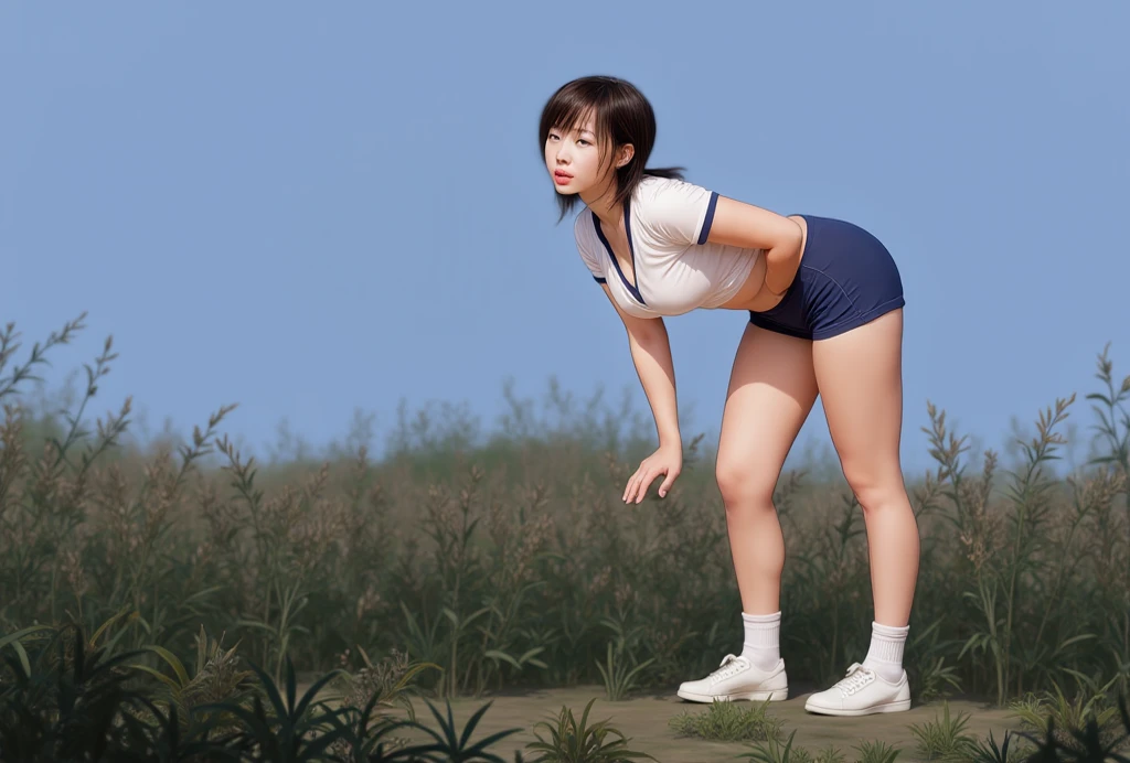 home，Sit on the ground with your legs open to take on an M shape，Vaginal thrust by，Beautuful Women，