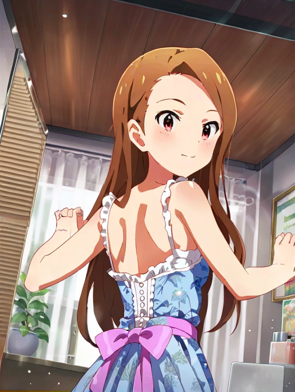 (((pixel-perfect, detail-perfect))), solo, 1girl, riko sakurauchi, smile, sauna, bikini, armpit, medium filesize, ultra High Qality