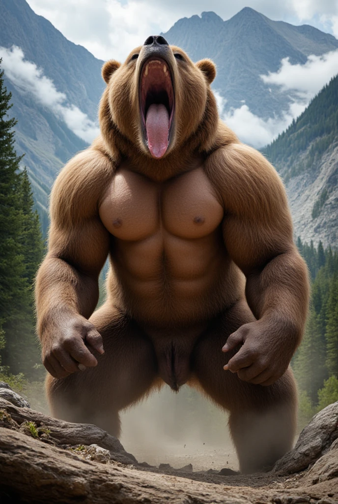 scrappyrex, solo
anthro, male, collar only, smiling
bust portrait, Forest background, low-angle view
detailed realistic photorealism nude hot full body Looking at the viewer gross hot and sensual full body tattoos male pubic hair male hairy hottie endowed (penis Thick, Dropped balls, big penis),(5 fingers)