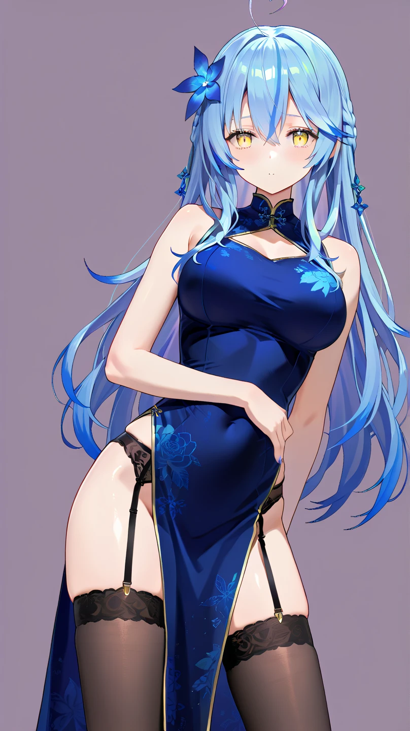 Milf, goth, raven hands behind back, posed, Grey skin, purple hair, blue hair, demon, bbw, beautiful eyes, all Grey skin, anime eyes, having a orgasm, wet pussy, orgasm face, cumming, ahego, tight robe, huge tits, huge ass, huge nipples, in Japanese bedroom, posing with hands behind back