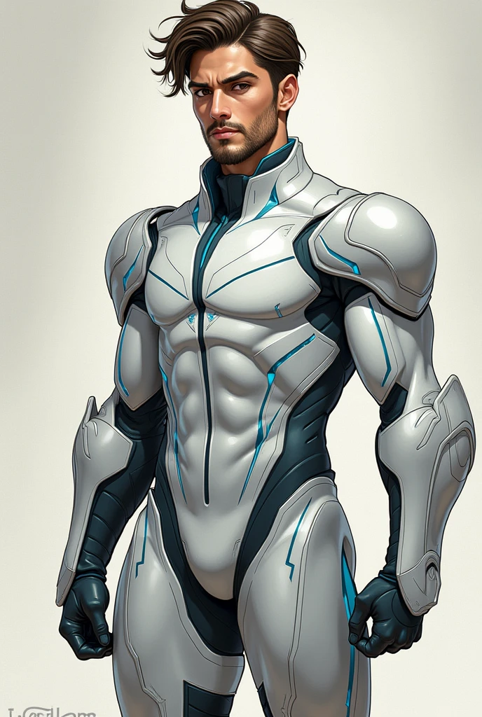artistic painting of a man, clad in a ((translucent white bodysuit:1.2)), full body, symmetrical, adorned with delicate ornaments, amidst a backdrop of futuristic architecture bathed in natural daylight, intricate hyperrealism, volumetric lighting, architectural photography, professional ominous concept art, by artgerm and greg rutkowski, an intricate, elegant, highly detailed digital painting, concept art, smooth, sharp focus, illustration, in the style of simon stalenhag, wayne barlowe, and igor kieryluk, symmetrical, best quality, masterpiece, intricate details, dynamic pose, dynamic angle, ((surrealism)), ((romanticism)), ((oil painting \(medium\):1.2)), (illustration), (large-muscles), (large pectorals), (puffy nipples)