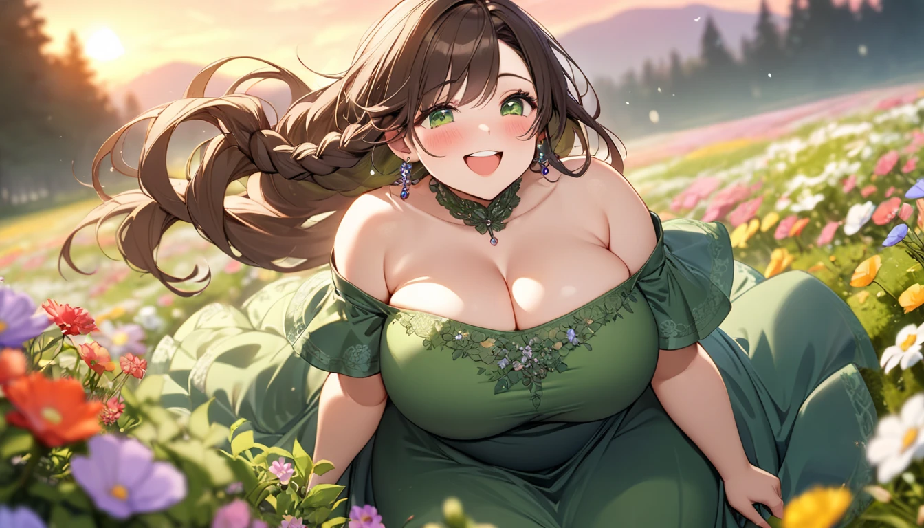 A beautiful and hot almost chubby mature woman.who is wearing a patterned short dress and is and standing in the resort. A smiling face、Sexy woman、A radiant smile、adorable、race、Frills、Colorful design、Full-length mirror、An inviting gaze、Gorgeous long and beautiful hairstyle、variation Hairstyle、Open neck blouse、Flower Garden、Sparkling、elegant princess、Highest quality、detailed、flower、Accessor、necklace、Cowboy Shot、16K、Beautiful eyes、solo, smile, Anatomically correct, High detail、(((凝ったデザインのドレス)))