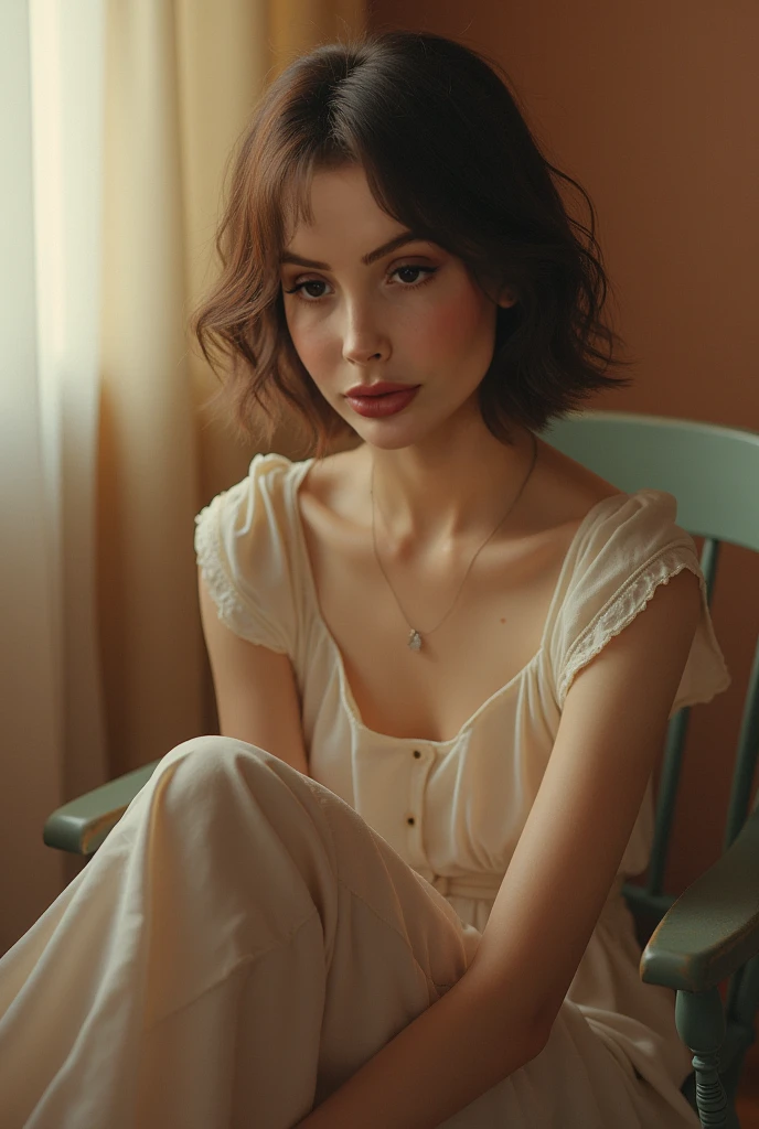(Preserve face images), pale face:1.3、Super thin face:1.3, (very big eyes:1.5)、 (blown eyes:1.5), master piece、8K, {highest quality}, {{masterpiece}}, {very delicate and beautiful}, outstanding light and shadow, highly detailed wallpaper, clear and bright sunlight, (((Full body))), 1 girl, blush、(薄い茶colorの髪), strong sunlight, ((a strong light shines on your face)), color々A pose:1.5, necklace、ring、earrings、BREAK Lavender silk wrap dress, beige suede ankle strap sandals, gold hoop earrings, beige leather drawstring bag
BREAK Lavender and beige-based soft and feminine space, pastel-colored flowers creating a romantic atmosphere,(Toothless smile:1,5),  Drinking coffee in a cafe in Shibuya