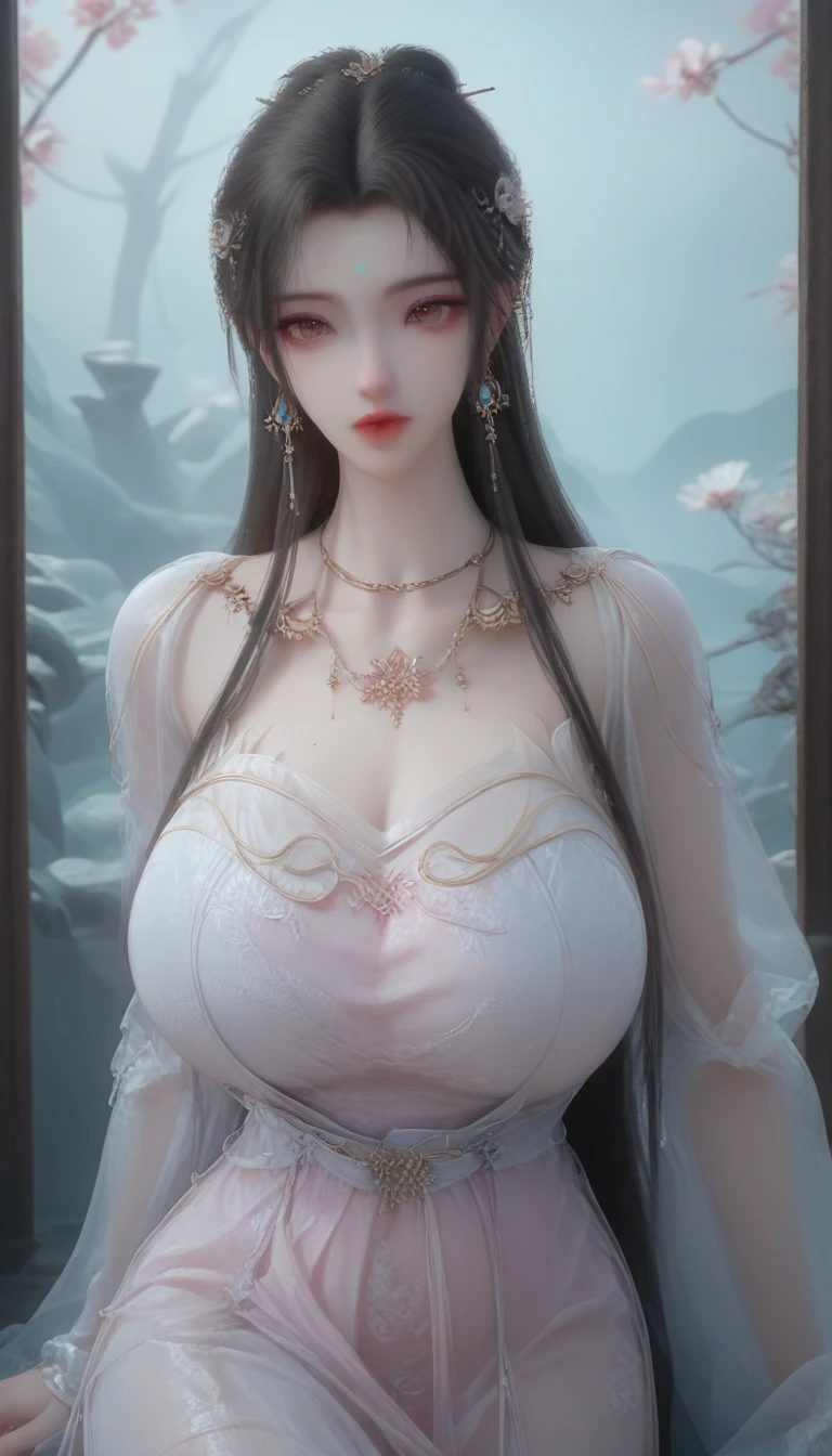 Queen Medusa,best quality, masterpiece, Big boobs, (Large Breasts), Delicate skin texture, Detailed fabric texture, Delicate face, Super Detail, 8K, Intricate details, 1 Girl, 30 years old, High contrast, High resolution eyes, black haired goddess,Royal sister,Sexy,White Wedding Dress,Magnificent background,grace。