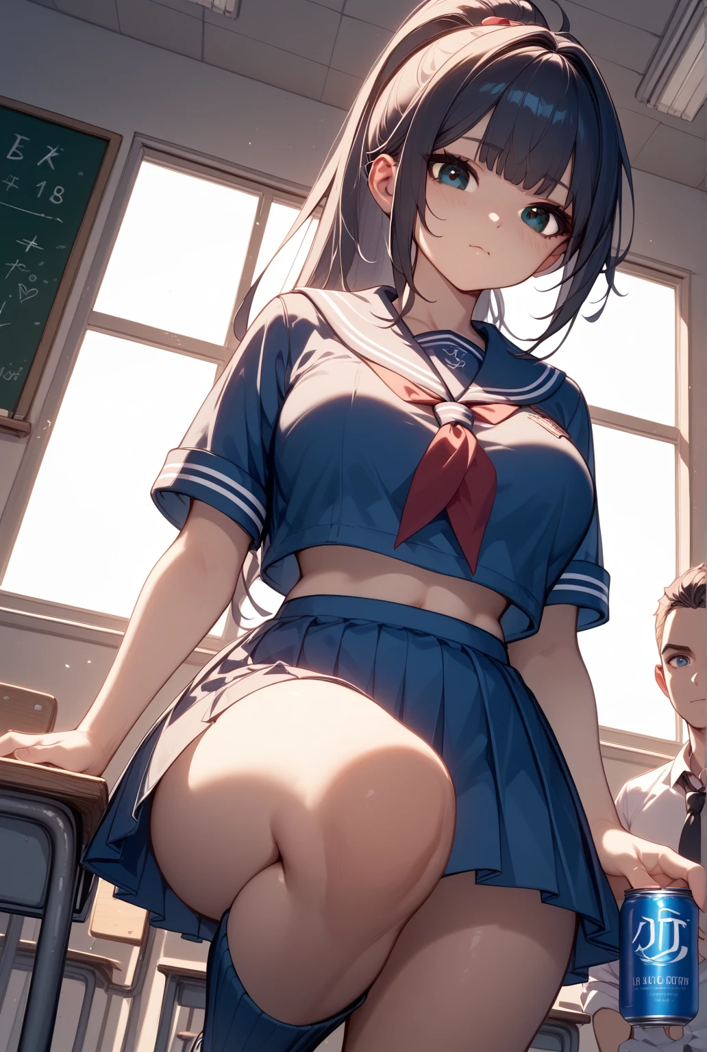 {{{Top Quality}}}, {{Very Detailed}}, {Illustration}, {{Very Delicate and Beautiful}}, In the Classroom, (Sexual Bullying, Girl-on-Girl Sex, NSFW, Semen, Love Juice) ), urination, sweating, (lesbian rape), blazer, sailor suit, hair (super long, black hair, pigtails), messy hair), small breasts, , round face, (young: 1.8), (short torso: 1) 5), (Small butt: 1.3), (Baby face: 1.2), short limbs, crying face, drooling, urination, anal juice, girl lying face down with multiple men. The boy gets on top of the girl, inserts his thick penis into her pussy and spreads her legs. The man roughly pulls the girl's hair, inserts his thick penis into the girl's anus, and the man grabs the girl's hair and pulls. A woman grabs the girl's hair and pulls it hard. Position, side view)), ((A very thick vibrator in the pussy, a very thick penis in the anus)),