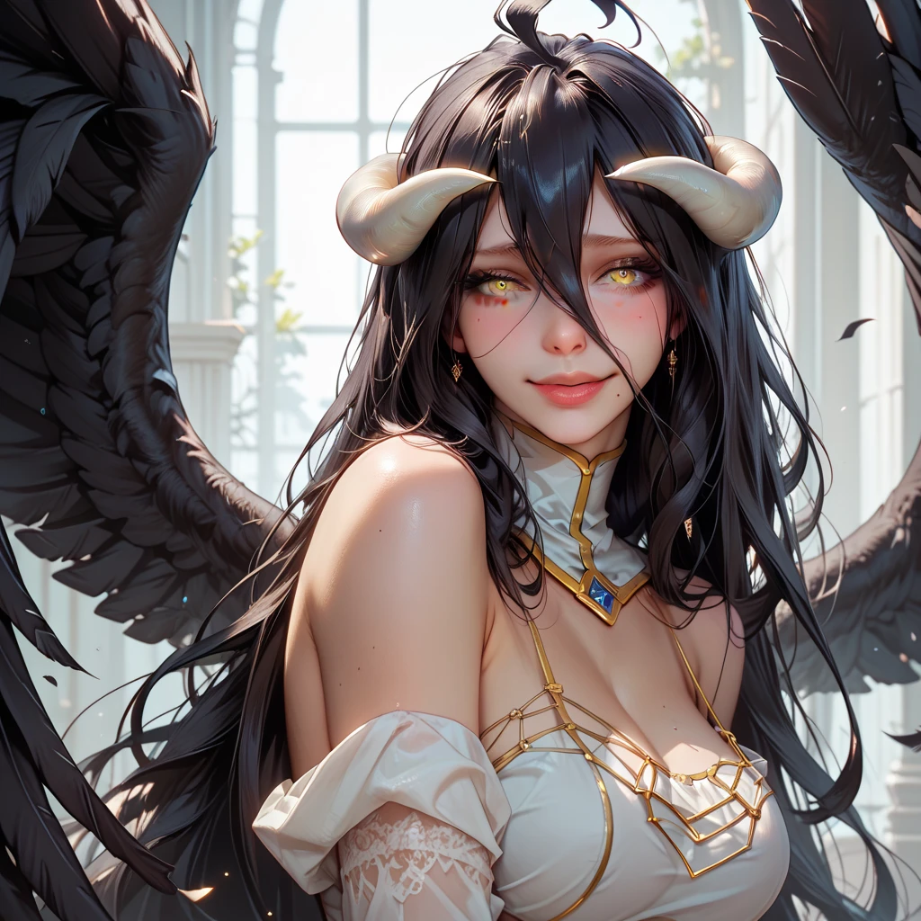 Skeleton image, (Realistic picture, highest resolution, 16ก), (A demon with wide wings and immense power on her shoulders., Twelve wings on the shoulders., Three black bat wings:1.5 , 3 white angel wings:1.5), Has 100 wings on the shoulders, There are 1000 wings that flow., Twelve wings on the shoulders., black bat wings:1.3 white angel wings:1.5), 6 angel wings, 6 devil wings, ((Small pieces of armor), The horns that grow out of the skull like a crown, Resolution 4000 x 2250 pixels, beautiful gesture, Angel wings and devil wings, (Realistic picture, highest resolution, 16K), (RAW shooting:1.5, realistic:1.5, dark fantasy:1.5, 8ก), (Highest quality, Masterpiece, Ultra high resolution), The Desolated Demon World, ((Perfect dynamic composition:1.7, A mole on the bone that looks like a tattoo:1.6)), (An incomprehensible amount of fluid flows throughout the body.), Six pairs of large wings, Large devil wings, The size of the devil&#39;s wings, Amazing wings, Female skeleton with wing bones