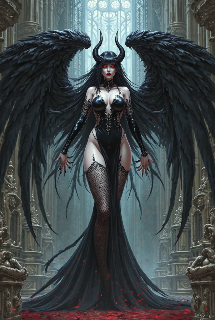 Hell fortress life, mutated, archangel Mauri, female creature,
