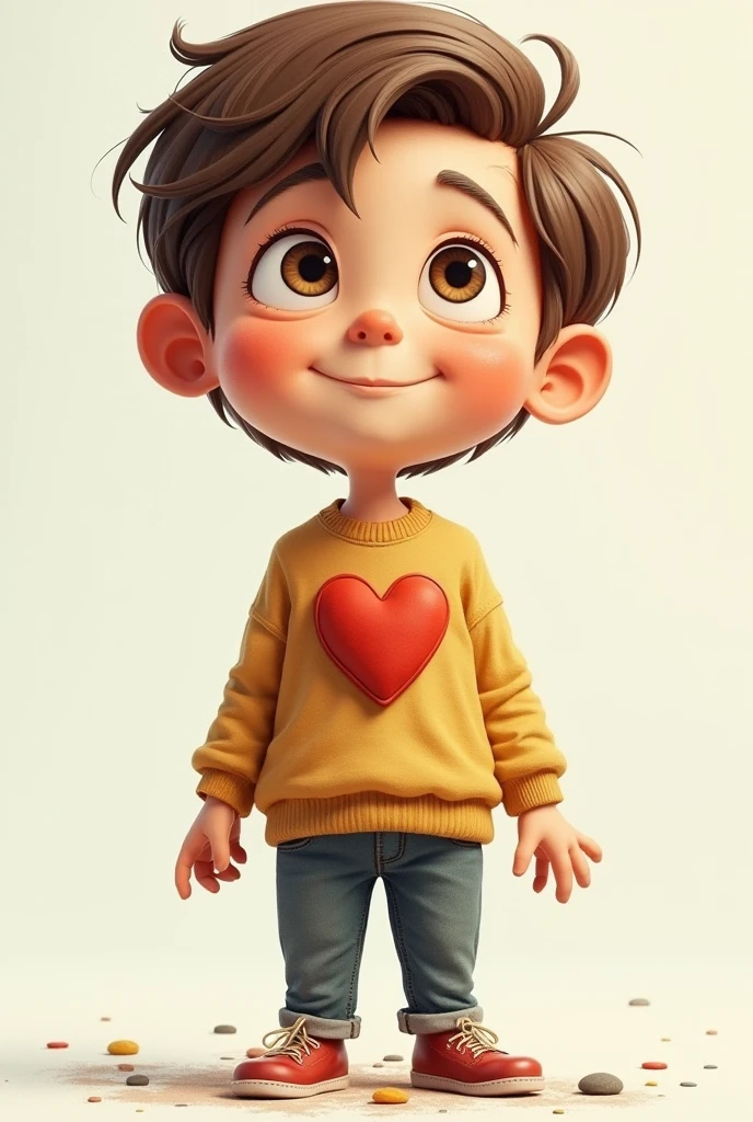 Broken heart smiling young man