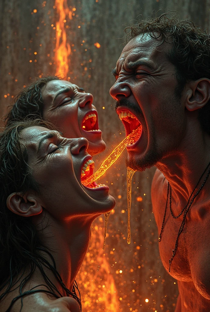 The torment of hell for the most sinful people they will be burned and wrapped around a big snake until their eyes are wide open in pain ,4K,HD,Realistic,horor