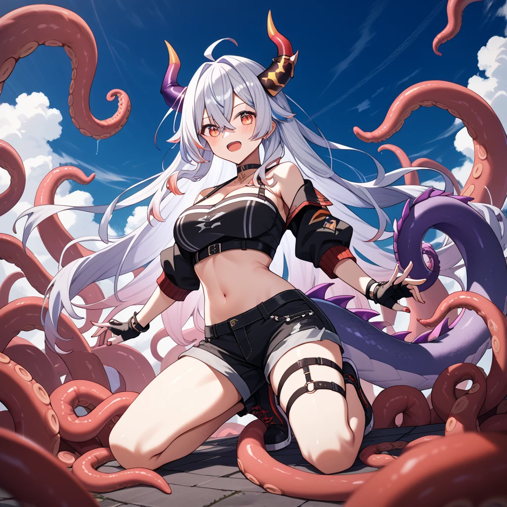 perfect hand,perfect anatomy,big moon night,masutepiece,Best Quality,Ultra-detailed,High resolution,Unity 8k壁纸,super detailed skin,Cinematic lighting,Beautiful detailed eyes,(Ideal ratio body proportions,small breasts:1.5), bikini of, underboob, Small bikini,((slim)), Thin, an hourglass figure, Toned, Flat belly, (wide hips), (bear a child on the hip), micro bikini, thick thighs,Tentacles are touching the crotch、Tentacles are touching the chest、Tentacles restraining limbs、((Octopus near the crotch))、octopus pit、(((vulgarity,orgasm)))、