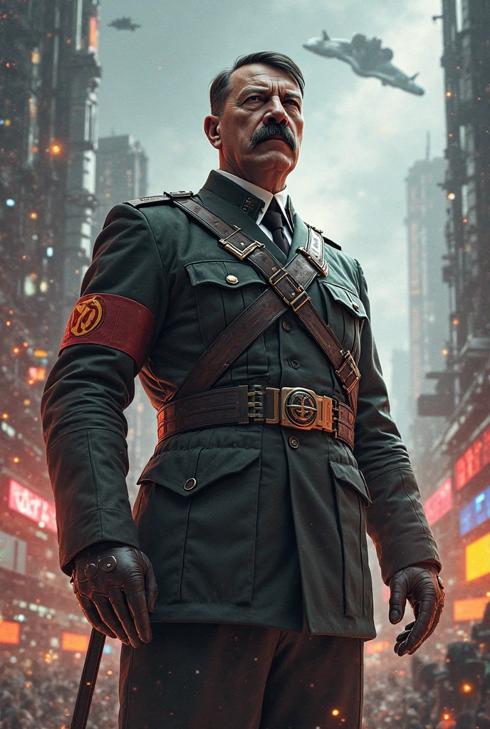 create a socialist villain with striking stereotypes carrying a gun