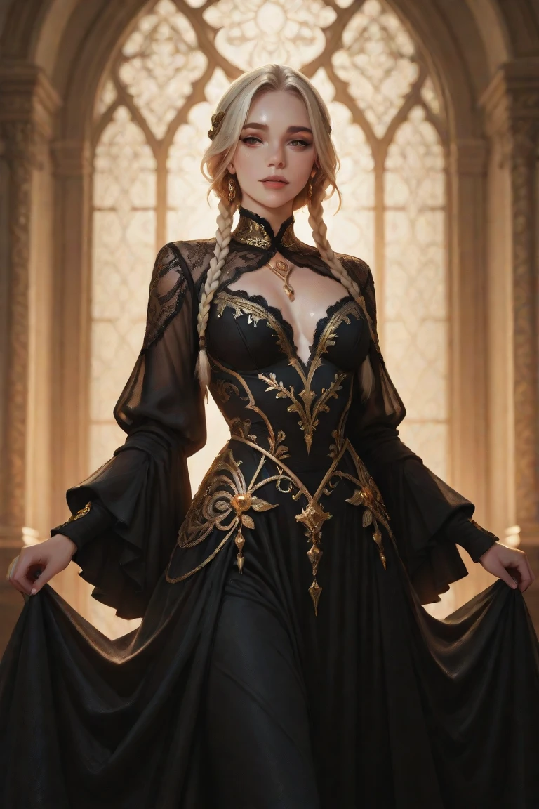 8k,Ultra-high resolution,((Best image quality)), ((masterpiece)), (Attention to detail:1.3), Jeanne D&#39;Aak,Paladin,blue eyes,Red hair Perm Blue hair,Woman in black armor(精密な金色のPaladinの紋章の細工)、Cleavage,We paid special attention to the decoration of the chest armor...、Beautiful expression,charm,sexy,so beautiful(Like the real thing),Carry a big, long sword,smile,Luxury black pants,Blue and black shoulder pads,Blue-black armor,Blue-black leg armor,masterpiece,Photorealistic RAW photos of the highest quality。Bright colors,Rich colors, Backlight, Cinema Lighting, Film Grain, to be born, 50mm lens, Nikon D850,Realistic Skin,Fantasy art,Character Art,Ultra-high resolution,