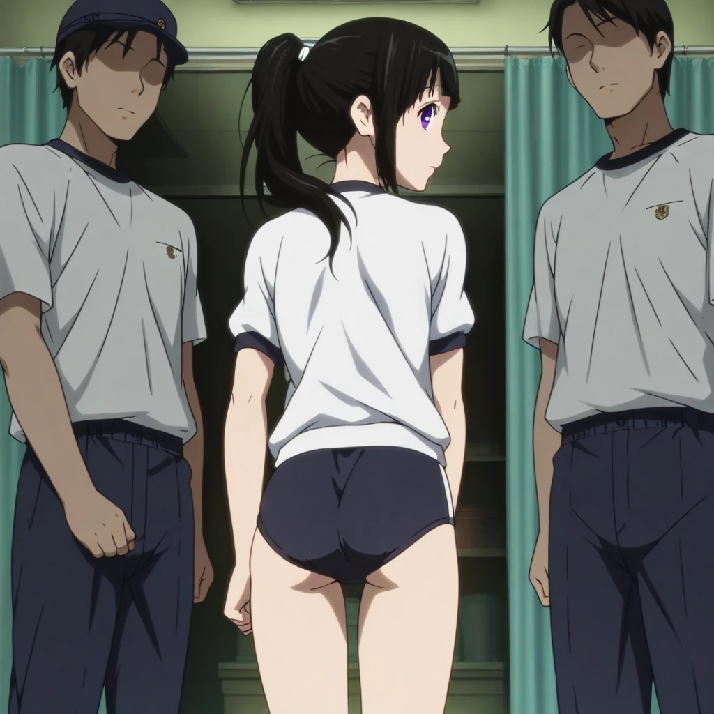 A man punches a girl in combat uniform in the stomach