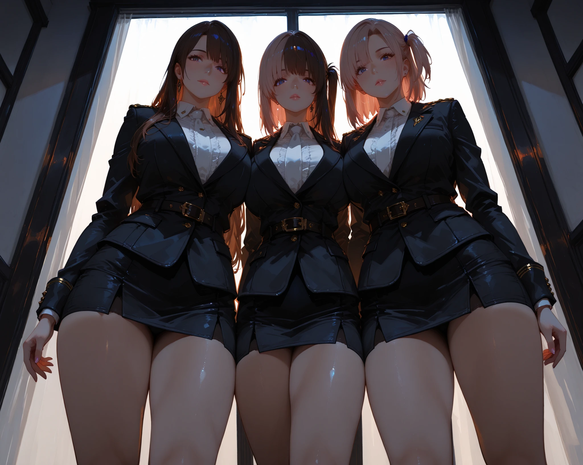 1 girl, anime style, linear, black and white, doing squats, ((bikini)), muscular, defined abdomen, beautiful thighs, large thighs, wide thighs, bangs covering eyes, sprite sheet, moviment, empt hands, muscular