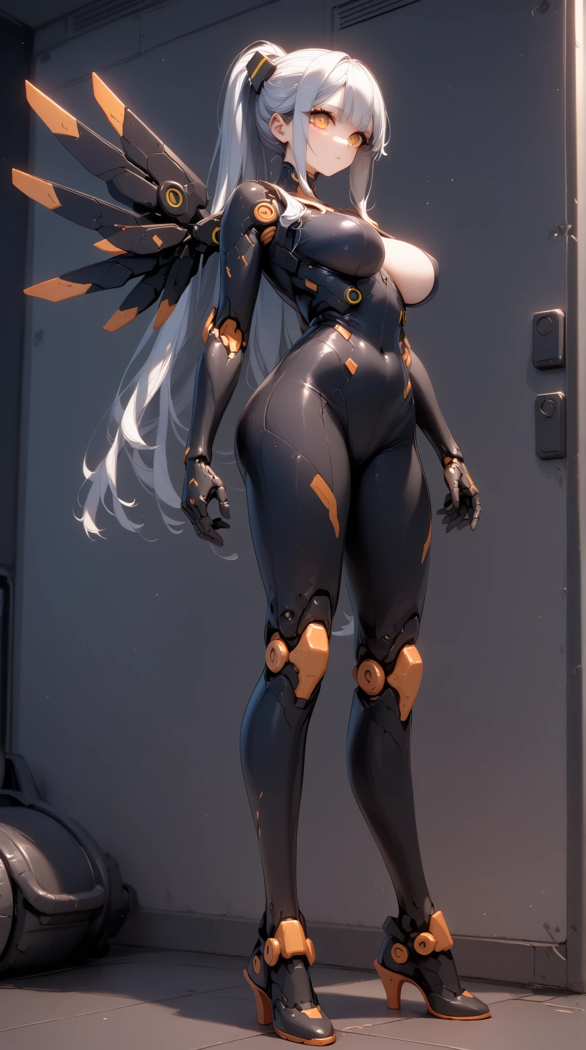 (DRAGON HEAD), (HUGE FAKE BOOBS), (BEAUTIFUL FACE), (WHITE:1, BLACK:0.8, RGB:1.2), (PHOENIX ARMORED MECHA GEAR), (((A PAIR LARGEST OF MECHA WINGS))), (SKINTIGHT MECHA PANTS), (CLEAVAGE), (SEXY LEGS), (LOOKING AT VIEWER), (FULL BODY), ((STANDING)), (SLENDER), (SEXY BODY), (MUSCLE ABS), UHD, 8K, 1080P.