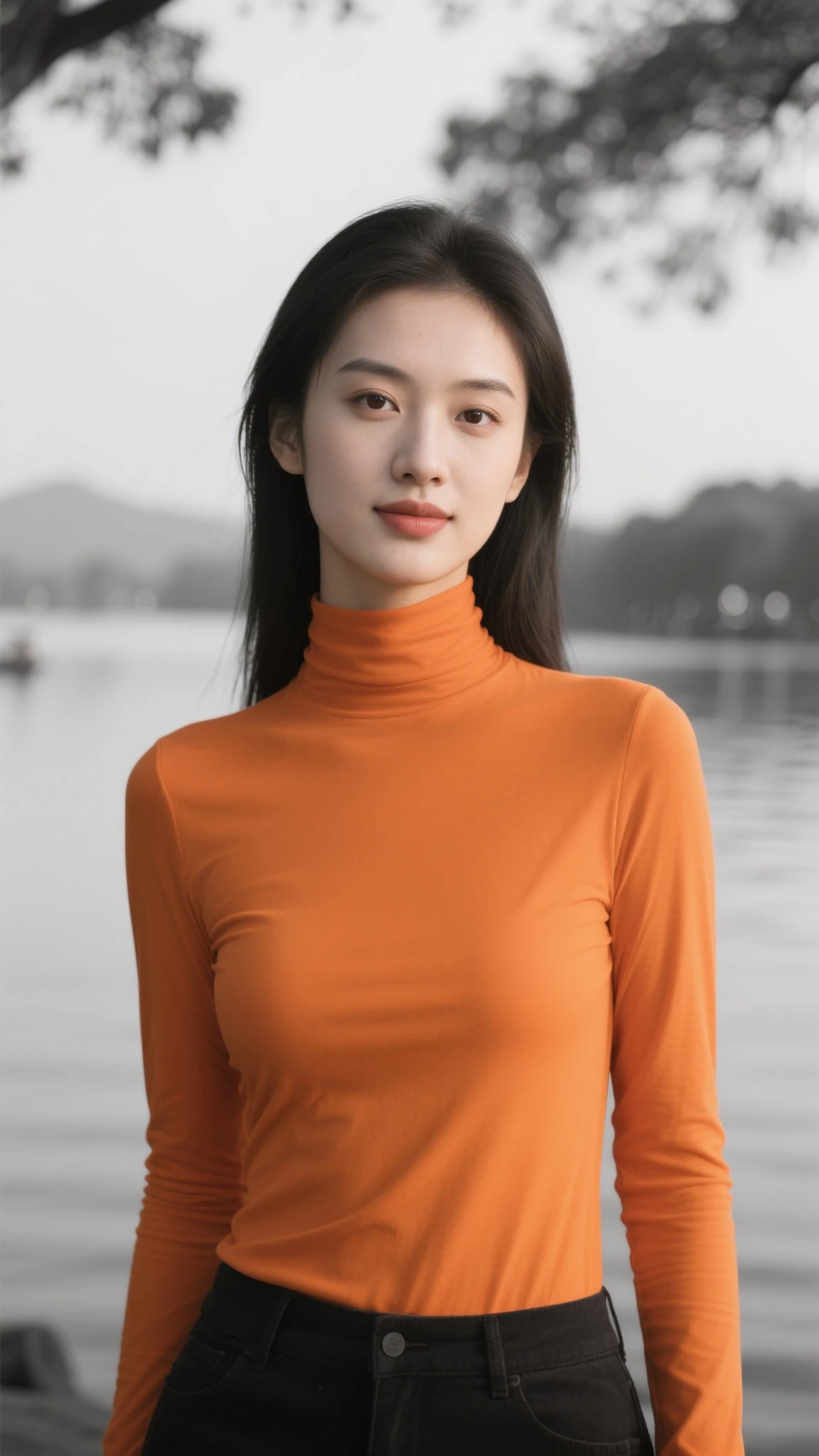 ((Small underboob)), (shoulder length straight short hair: 1.2), （Extremely meticulous CG 8k wallpaper），（Extremely refined and beautiful），（Masterpiece），（best qualtiy：1.0），（Ultra High Resolution：1.0），beautiful light up，Perfect lightning，realistic shaded，[A high resolution]，Smooth and flawless fair skin，Extremely exquisite facial details，ultra - detailed，A beautiful girl，small head，(Small breasts:1.1)，Flat chests，slim，thin，Smile，cheerfulness，(Red Chinese Kung Fu Long sleeved Top:1.5），（Black men's Tang suit pants:1.2）,(Black cloth shoes:1.1)，early autumn，morning, Close Shot,In residential areas of high-rise residential buildings,In a garden shaded by green trees,walking,sideways,upper body