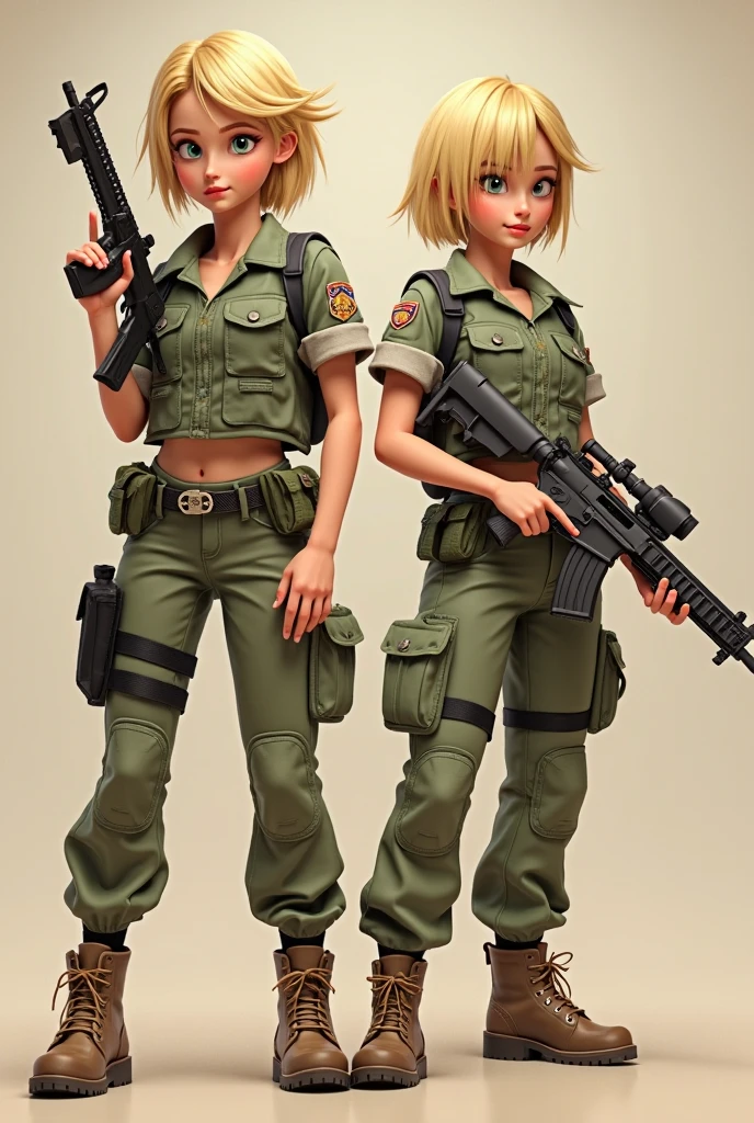((Finest quality)),(超A high resolution),(ultra-detailliert),sharpnes,Clair,Art with astounding depictions,(full body seen), (1人の女性,flaxen ponytail,perspiring,dirty body:1.2,),Camouflage pattern tank top,