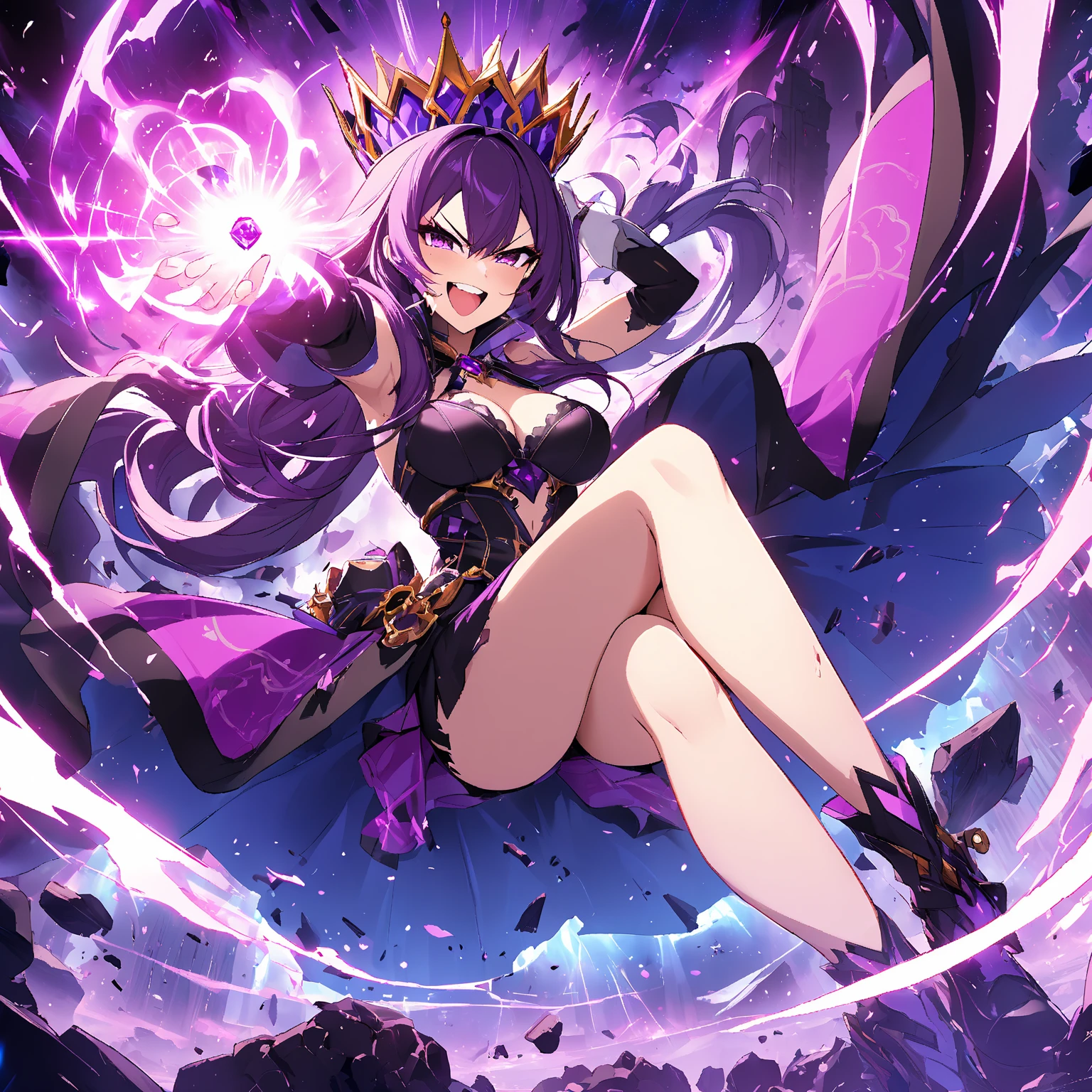 ???? Evil Queen, steel high heels, elbow length gloves, ?????, wicked looking crown, huge ?????, black hair, blue eyes, dominant, evil, huge ???, , makeup, skull staff, ???