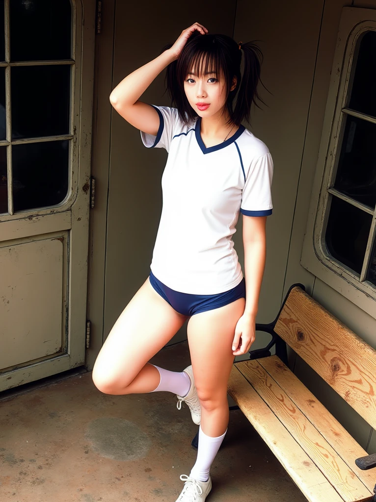 (((A very beautiful 15 year old girl))), ((highest quality)), ((masterpiece)), (realistic), perfect face, ((wearing a long sleeve leotard)), 8K, ultra high resolution, written boundary depth, (Photoreal:1.4), golden ratio, ultra high definition photo,
(complete limbs), (normal limb), (Please show me your armpits), Sigma 85mmF/1.4, 50mm Lenac lighting, hyper real, Clothes that are too close to the skin, (perfect limbs), beautiful thighs, ((white collar and string tie)), thin eyebrows毛,
nffsw, RAW photo, Too cute face, 1 Japanese female, modest chest, thin waist, (Please show me your armpits), ((white collar and tie)), beautiful young woman, ((slender body shape)), attractive face, small nose, lots of sweat,
Very cute little face, (short hair), wonderfully cute little face, glossy lips, long eyelashes, thin eyebrows, (Wet with cloudy liquid), Ultra-thin clothing, Clothes that are too close to the skin, wet thighs, erect nipples,realistic crotch,
(Full body photo from above the knee), 15 year old girl, outdoors in the park, realistic pictures, (((A very cute 15 year old beautiful girl))), Smile bewitchingly, (Please show me your armpits), navy blue school swimsuit