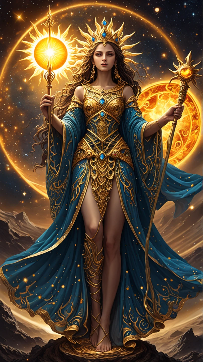 (extremely detailed, Artgerm-inspired masterpiece:1.3, wandering woman:1.2 in desert:1.2), (Alena Aenami-esque style:1.1, IG model Aly Fell-inspired:1.1), elegant, flowing, form-fitting outfit, dynamic pose, intense lighting, vibrant colors, sand particles, 8k, high resolution.