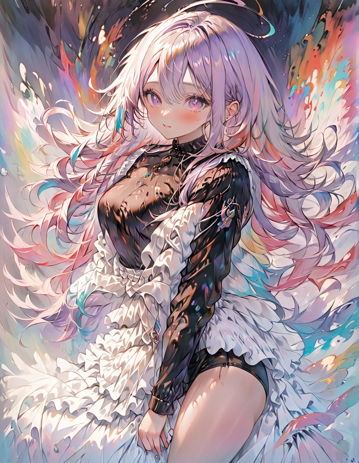 Completely naked(Highest quality,High resolution,masterpiece:1.2),4K,8K,cowboy shot、Enlarge your eyes、Beautiful, clearly defined eyes、Highly detailed eyes and face、Draw your finger firmly、ahegao、Kindergarteners、(6 year old girl)),Small breasts、flat chest、 {{{{Small breasts}}}},Super large nipples、Super large areola、 Plump thighs、Completely naked、Completely naked,Silver Hair、Frame your face、Bobcut、Spread your legs、No underwear、Creampie、Shaved、full body、Insert into pussy、